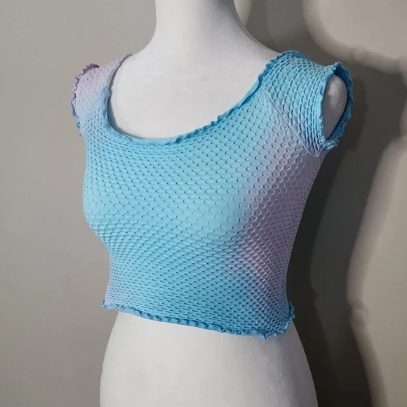 Nwot Free People Intimately Custom Tie Dye Smocked Crop Top - Picture 2 of 10